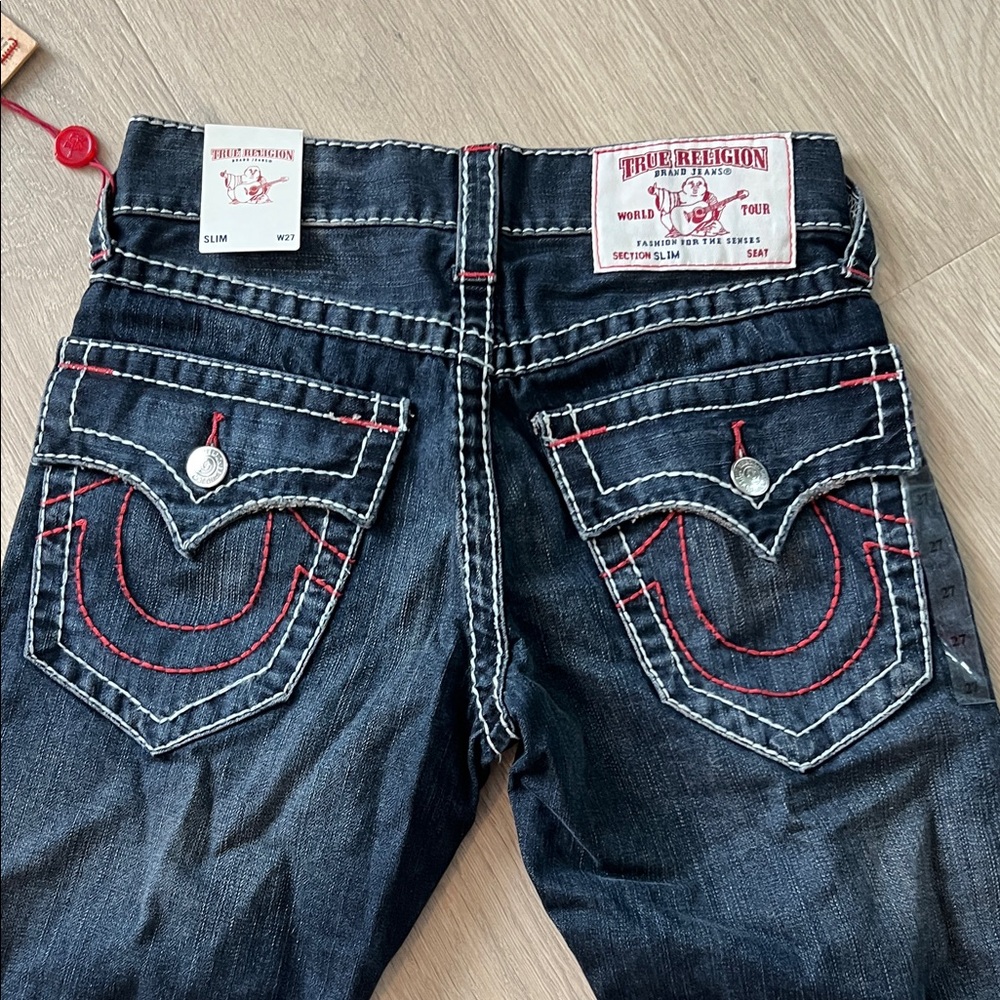 True Religion Men's Deep Indigo Slim Fit Jeans - Picture 5 of 5